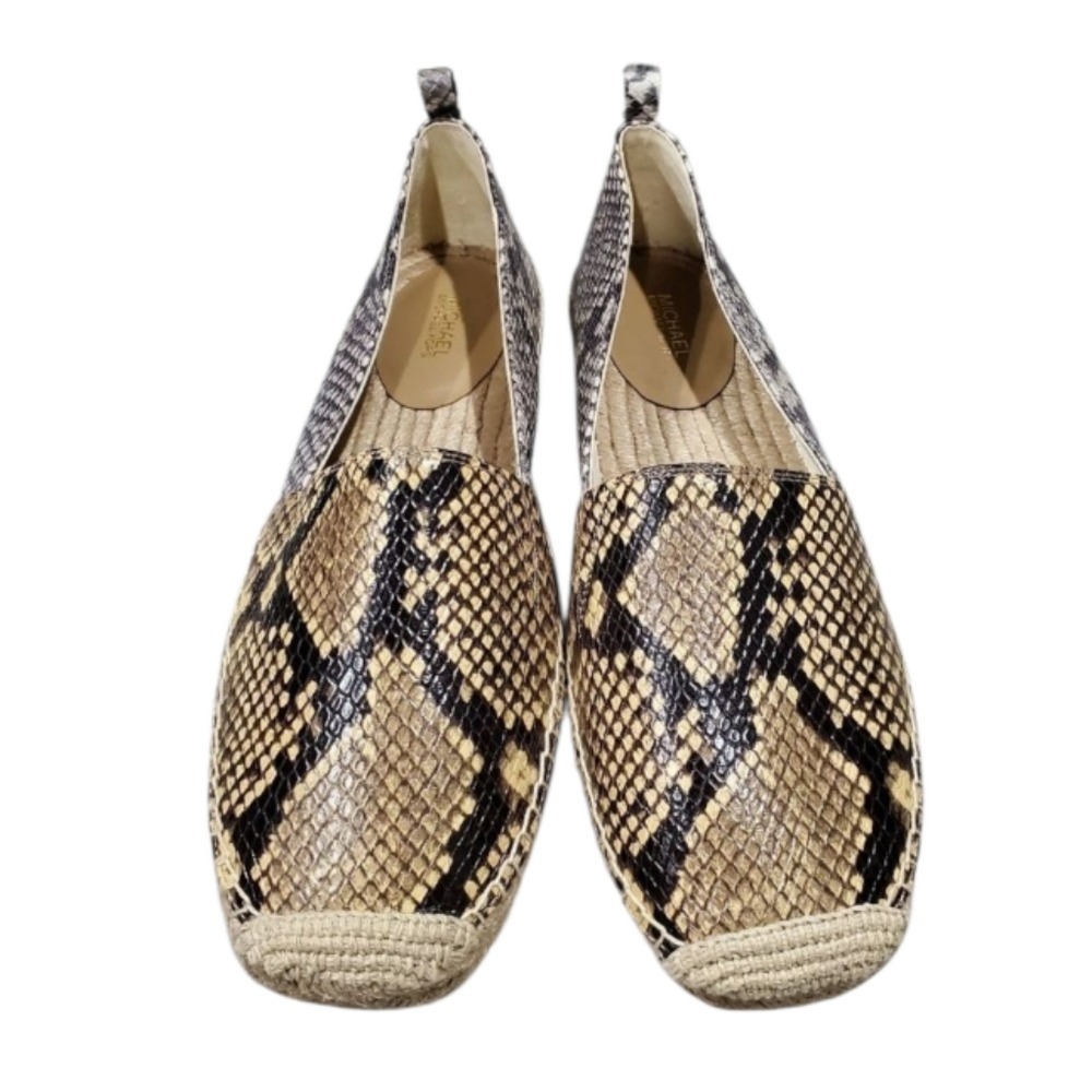 Michael Kors Espadrille Flats Snakeskin Print Slip On Casual Loafers Shoes 9.5